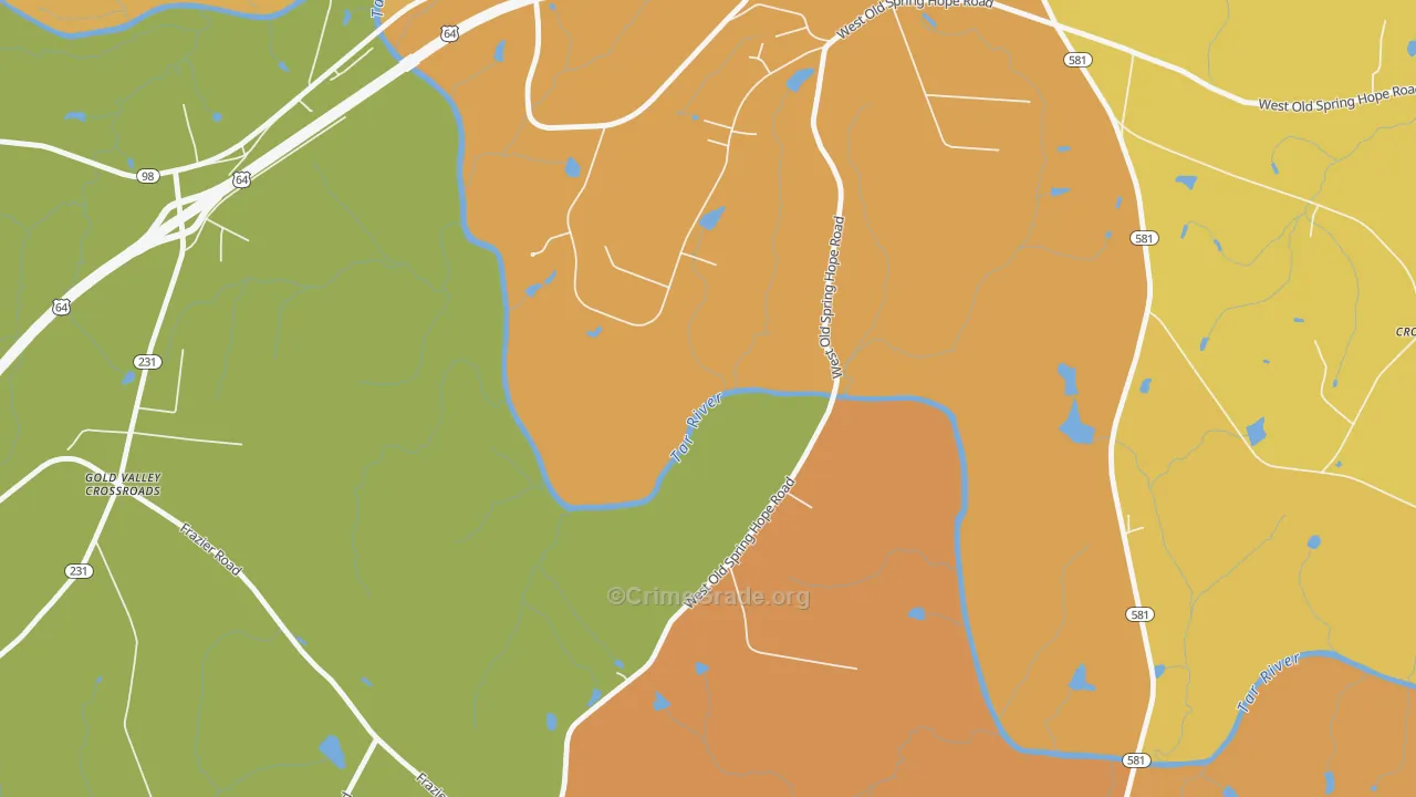 Frazier Crossroads, NC Map of Theft Rates