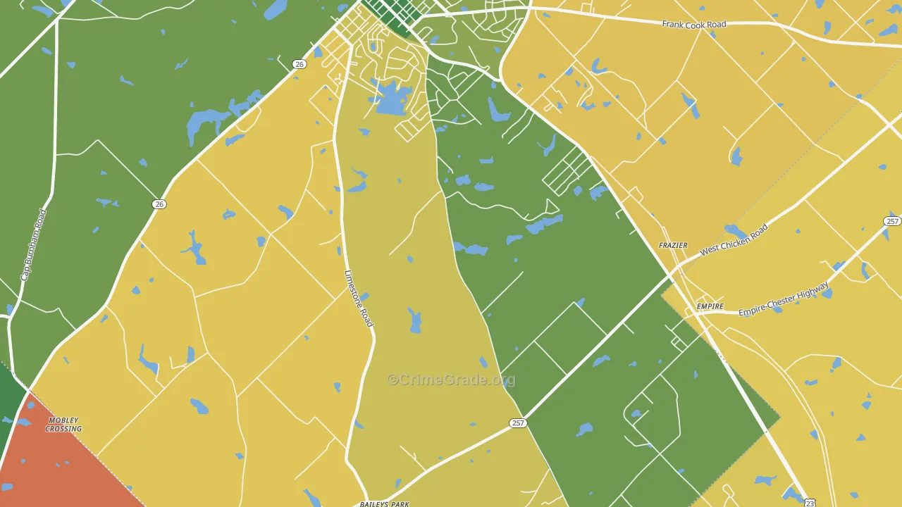 Frazier, GA Map of Theft Rates