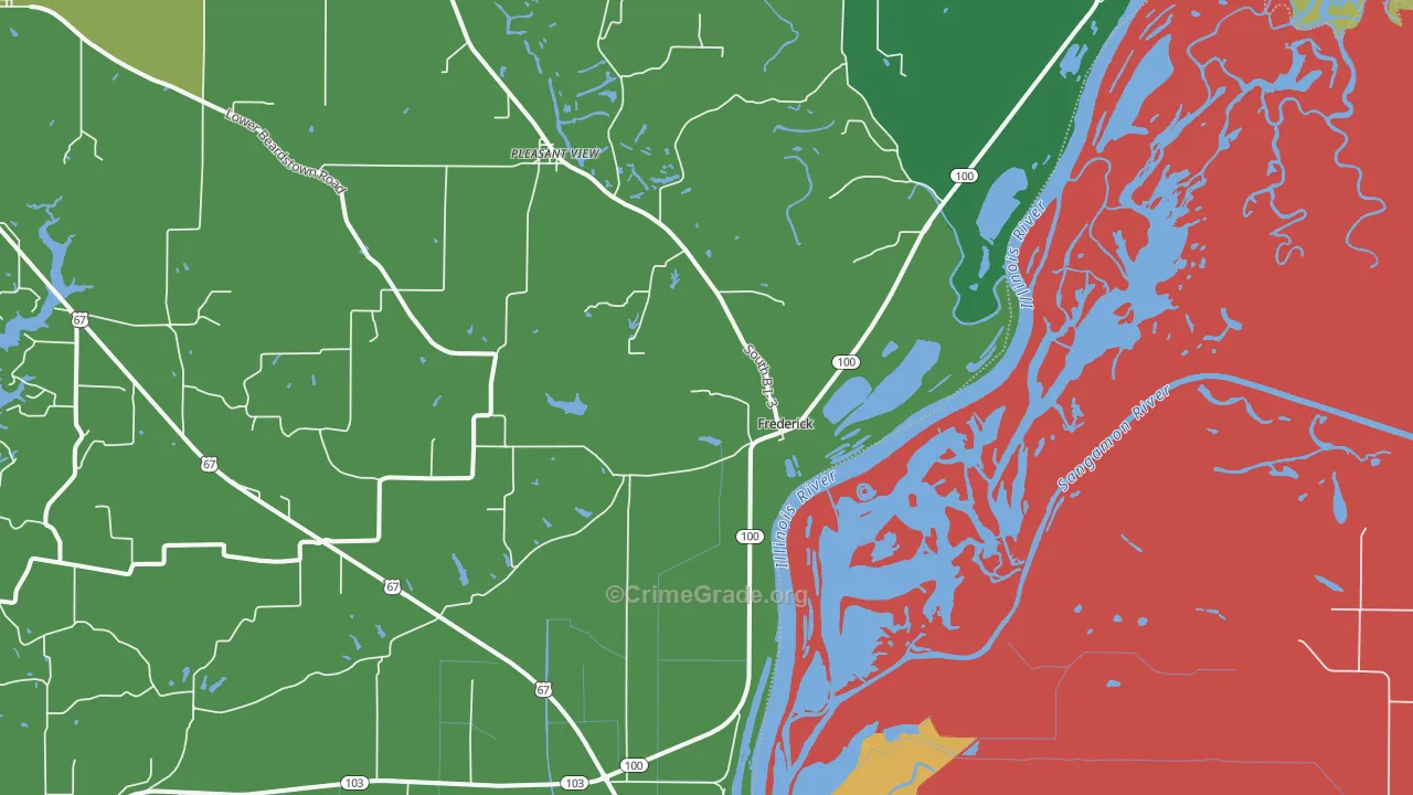 Frederick, IL Map of Theft Rates