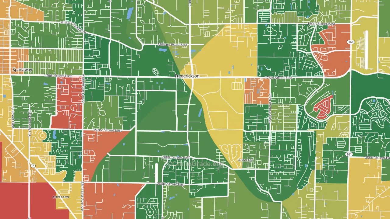 Frederickson, Tacoma, WA Map of Theft Rates