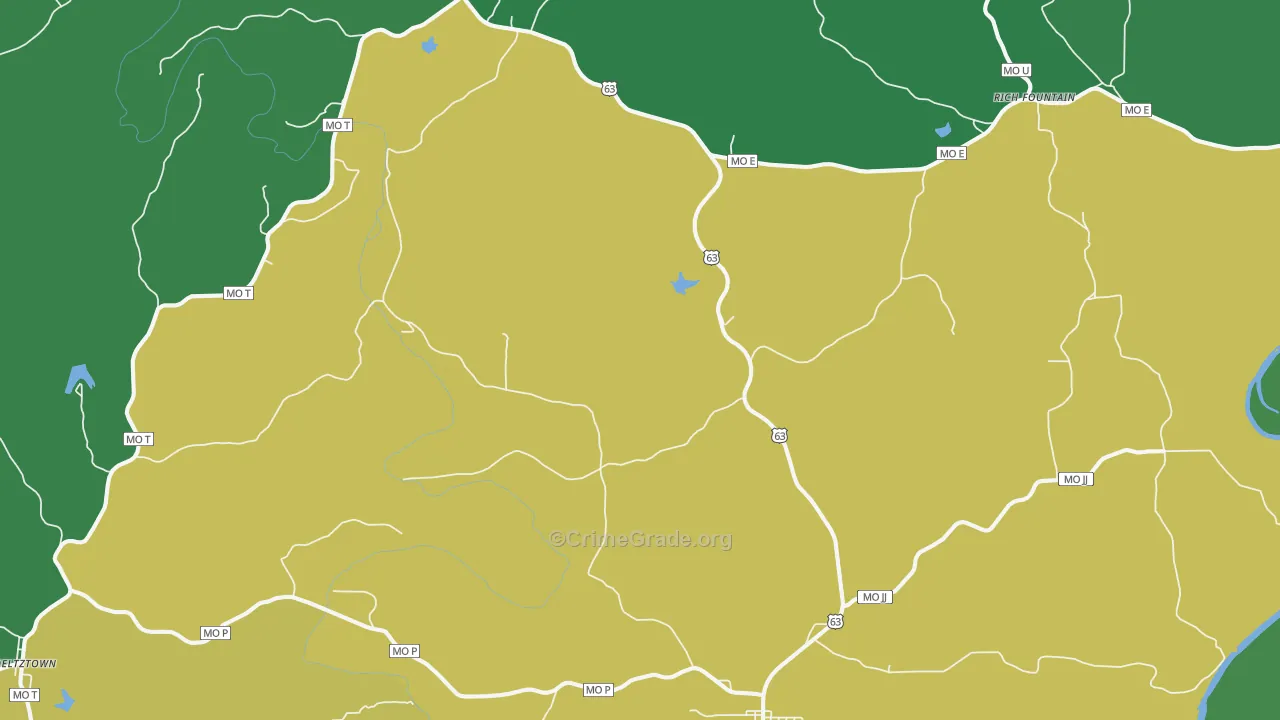 Freeburg, MO Map of Theft Rates