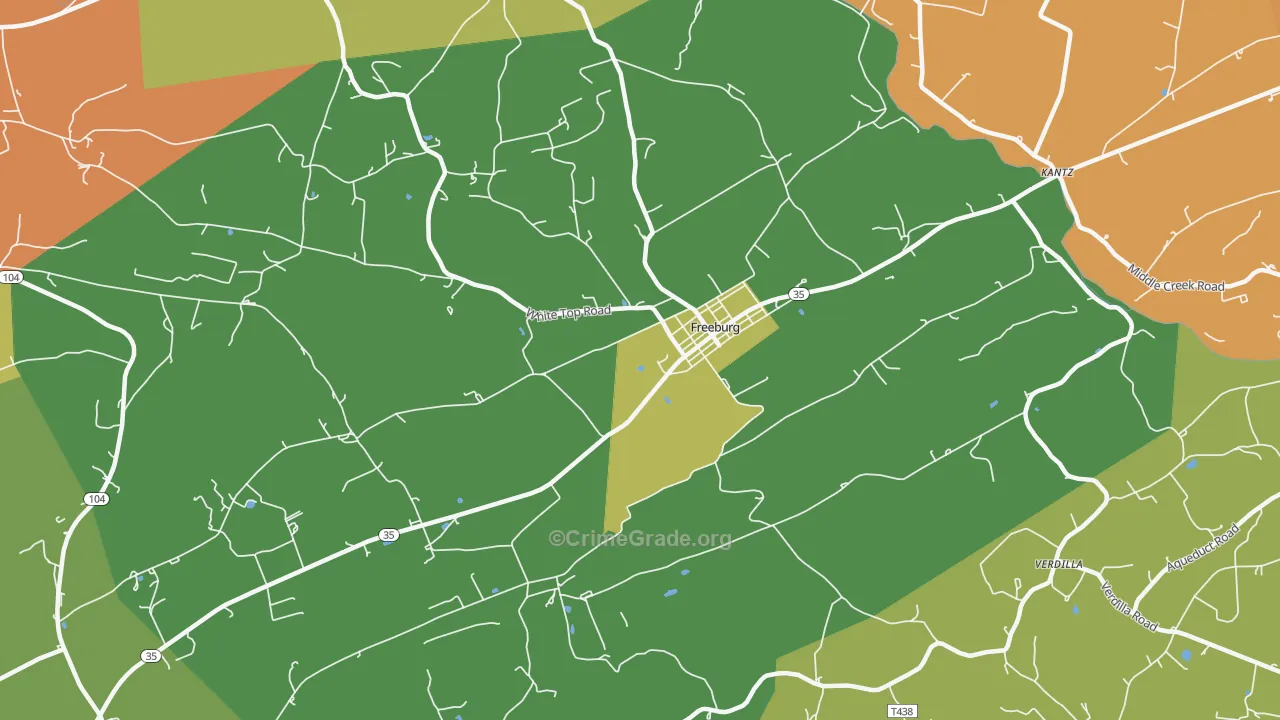 Freeburg, PA Map of Theft Rates