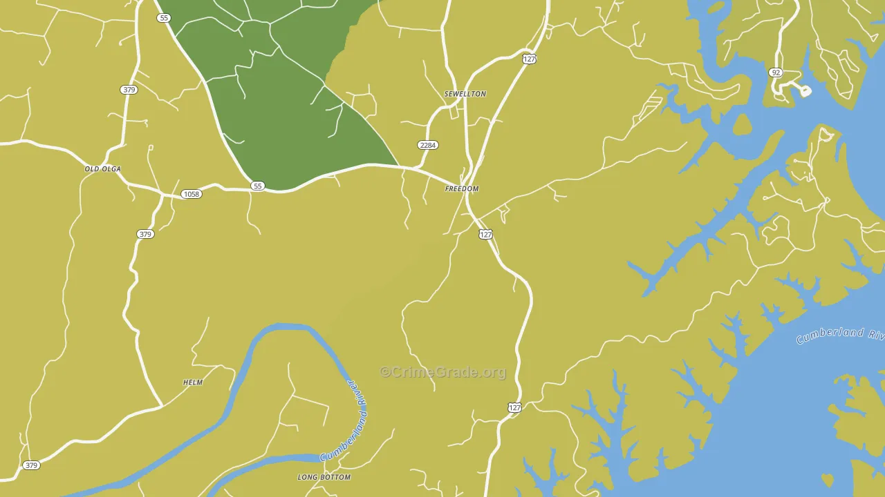Freedom, KY Map of Theft Rates