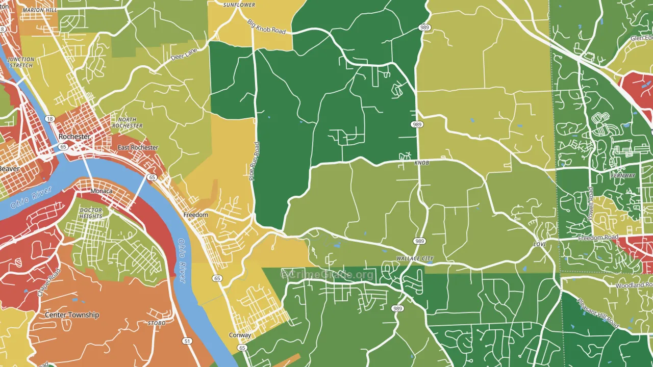 Freedom, PA Map of Theft Rates