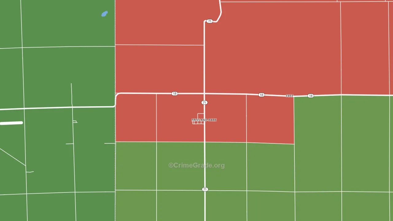 Freeland Park, IN Map of Theft Rates