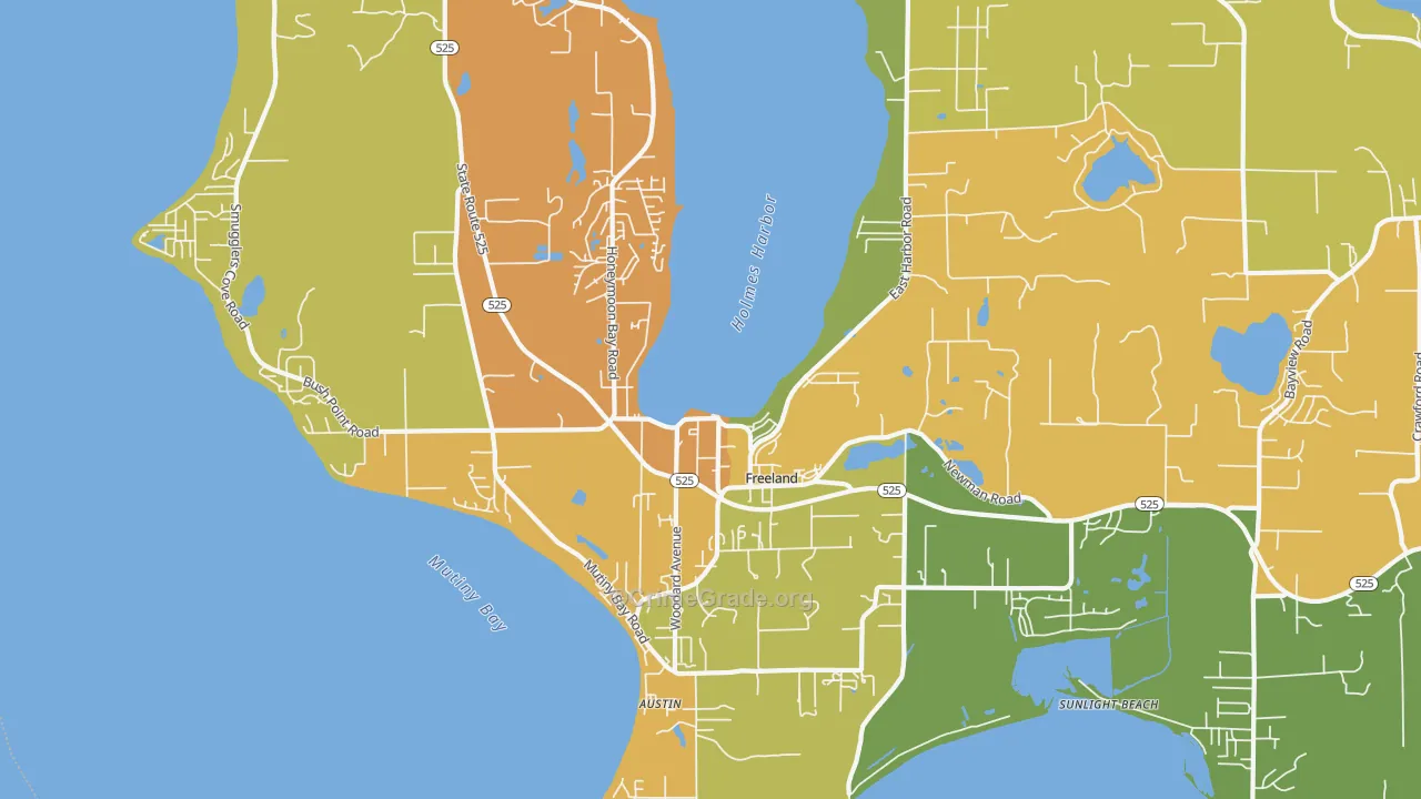 Freeland, WA Map of Theft Rates