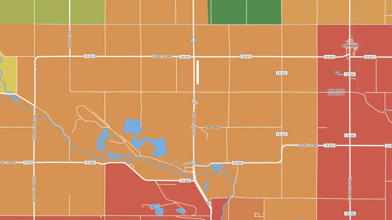 Freeman, IA Map of Theft Rates