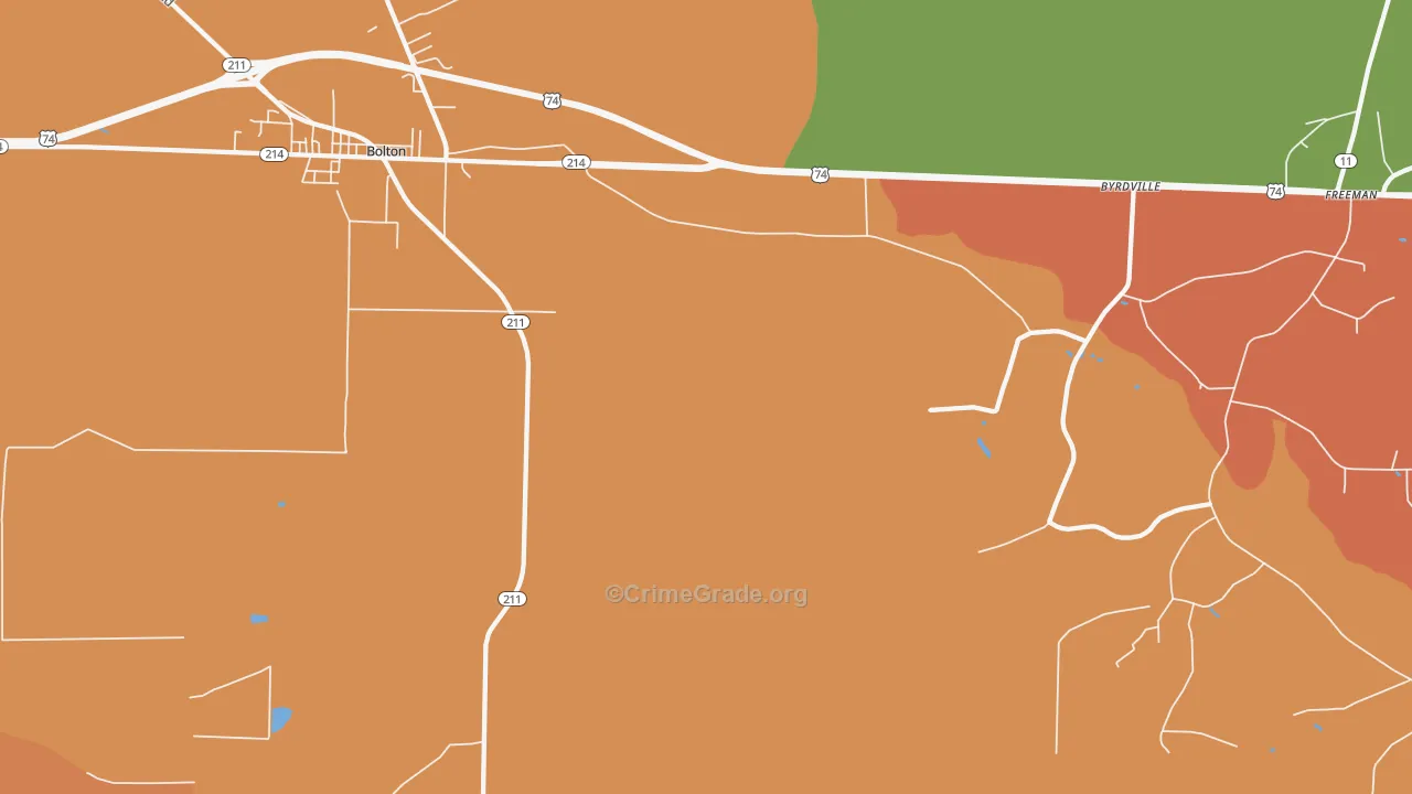 Freeman, NC Map of Theft Rates