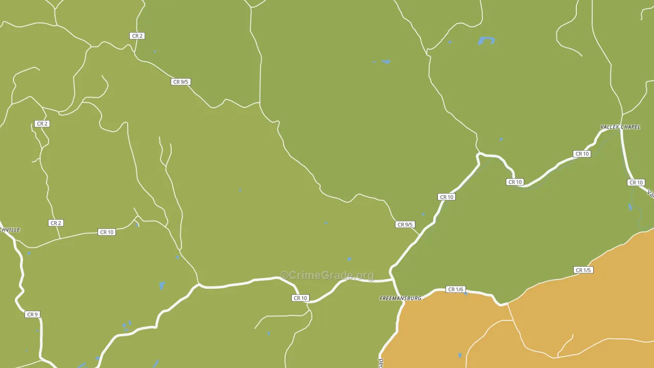 Freemansburg, WV Map of Theft Rates