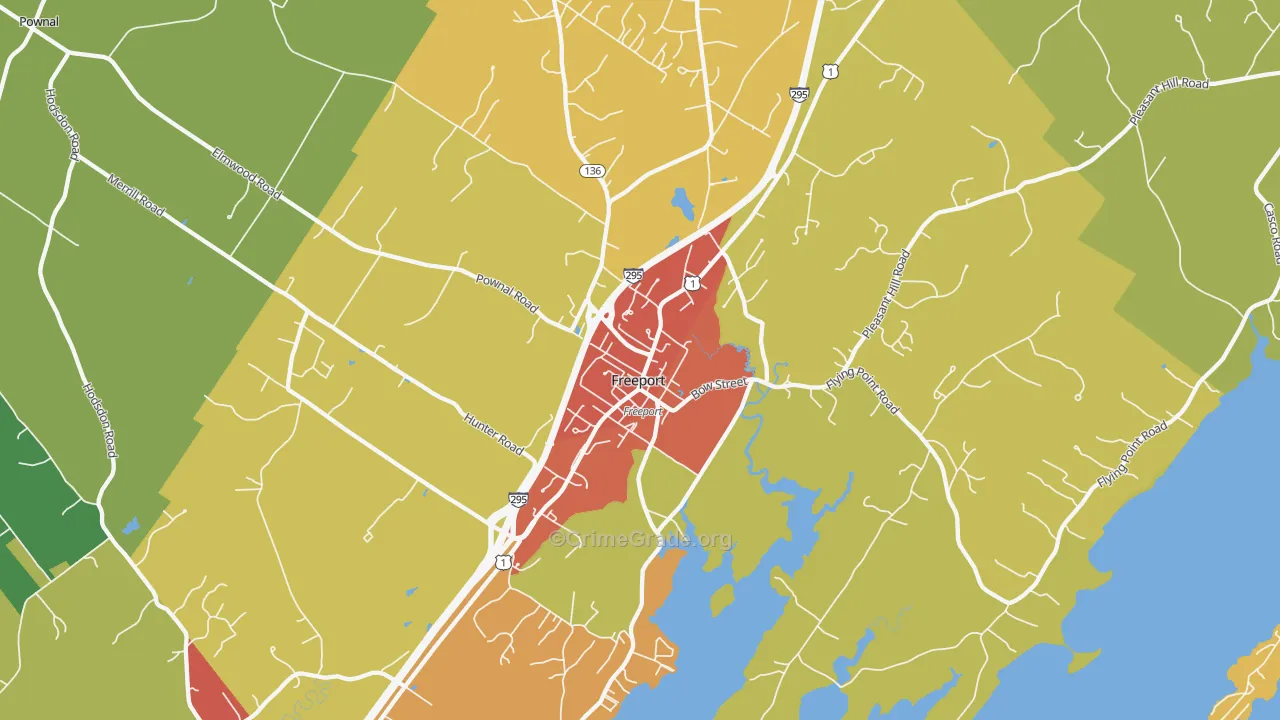 Freeport, ME Map of Theft Rates