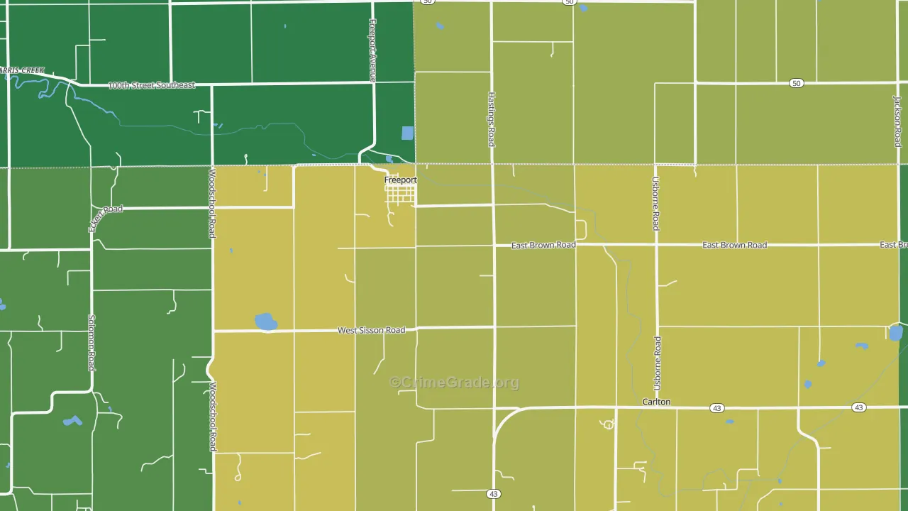 Freeport, MI Map of Theft Rates