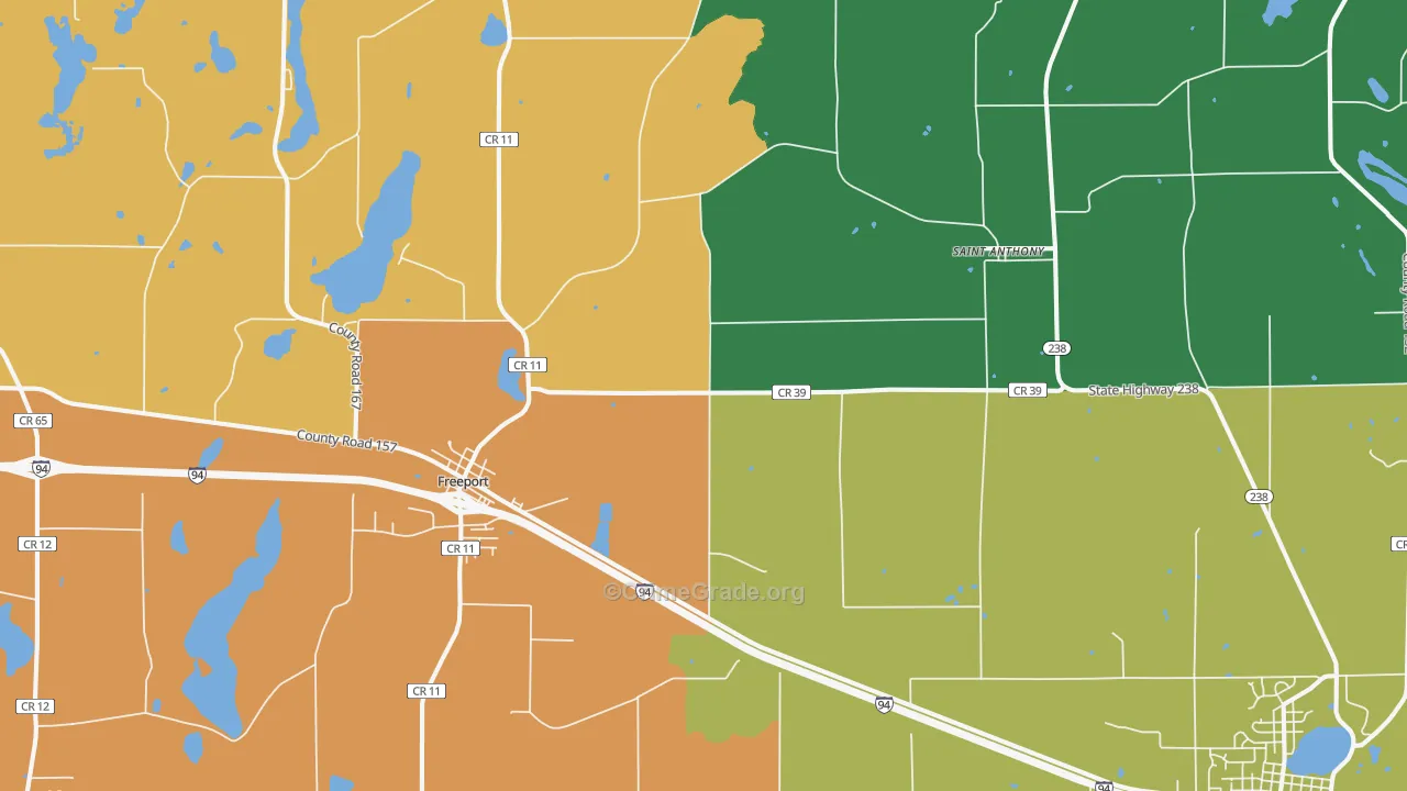 Freeport, MN Map of Theft Rates