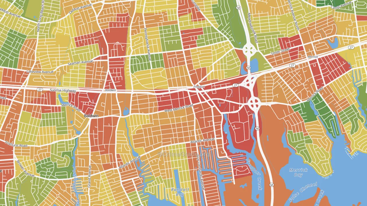 Freeport, NY Map of Theft Rates