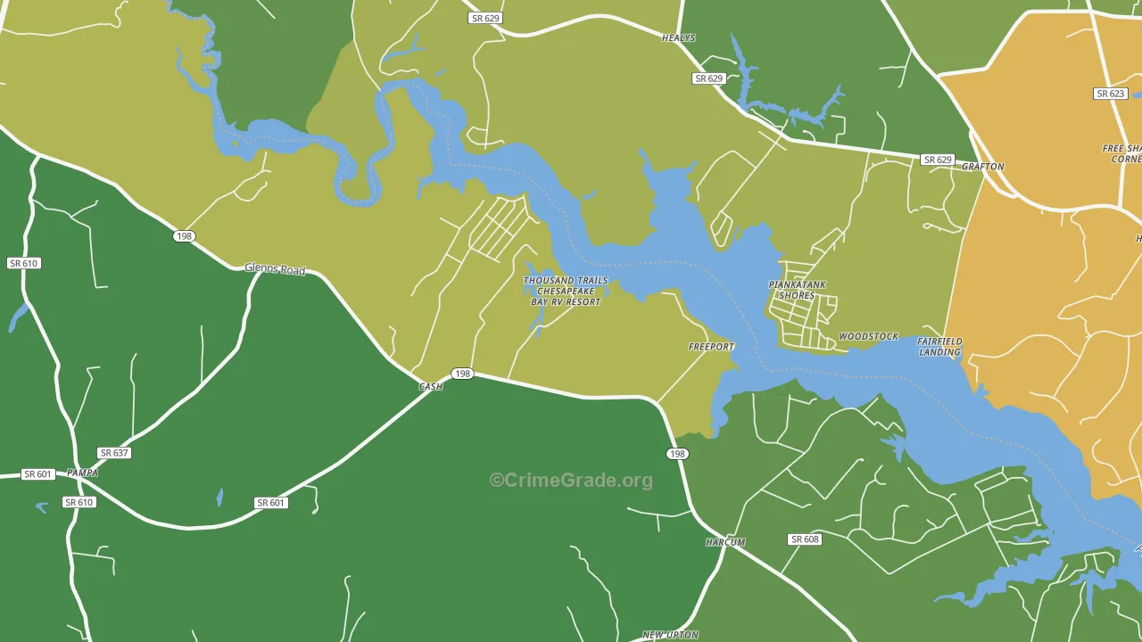 Freeport, VA Map of Theft Rates