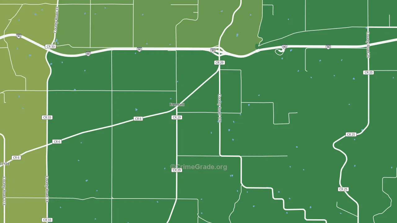Fremont, MN Map of Theft Rates