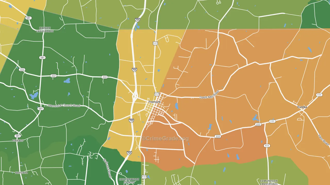 Fremont, NC Map of Theft Rates