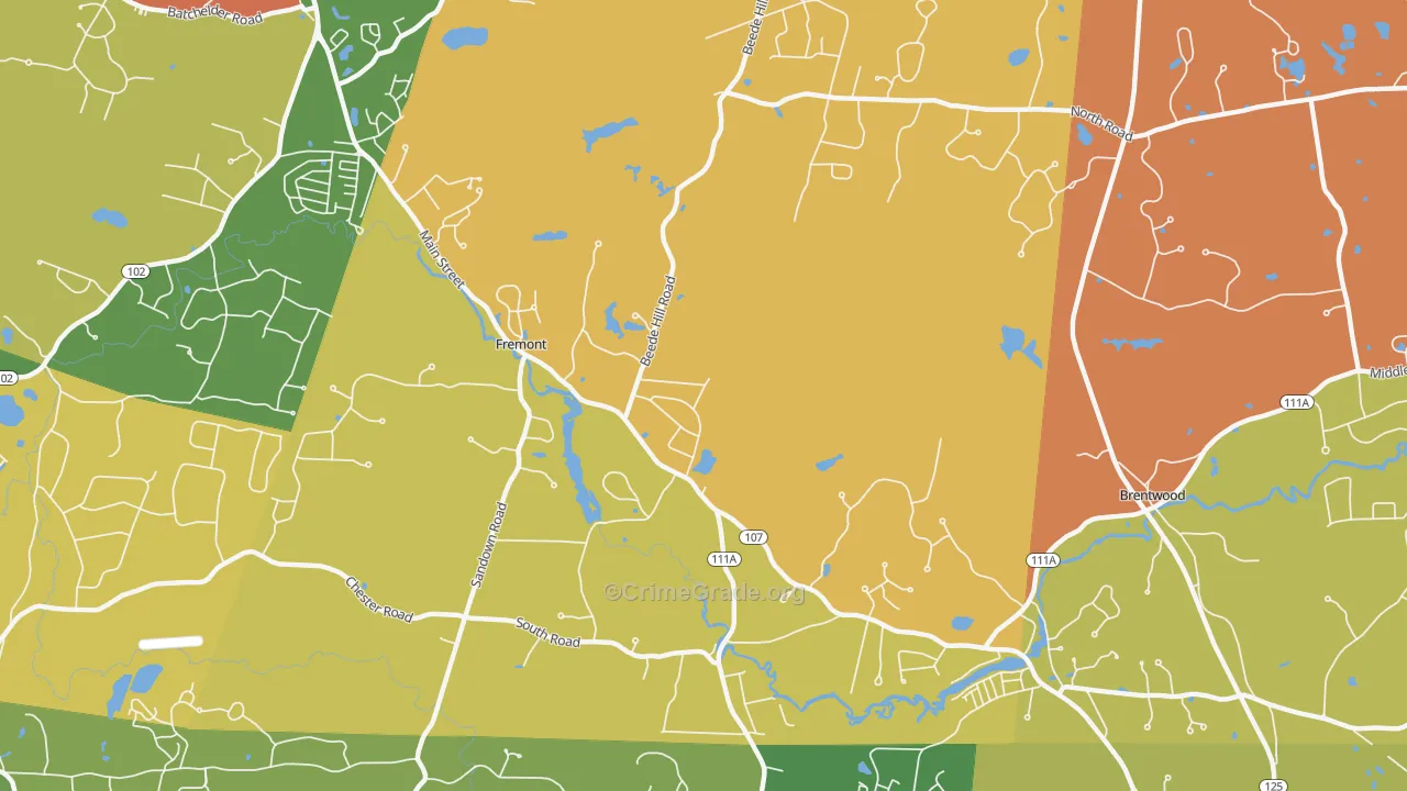 Fremont, NH Map of Theft Rates