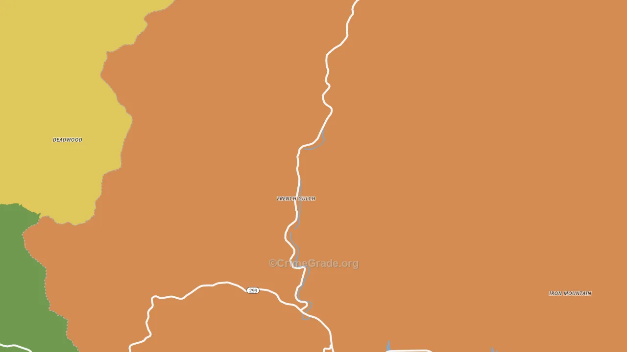 French Gulch, CA Map of Theft Rates
