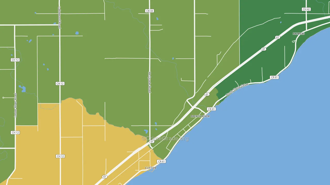 French River, MN Map of Theft Rates