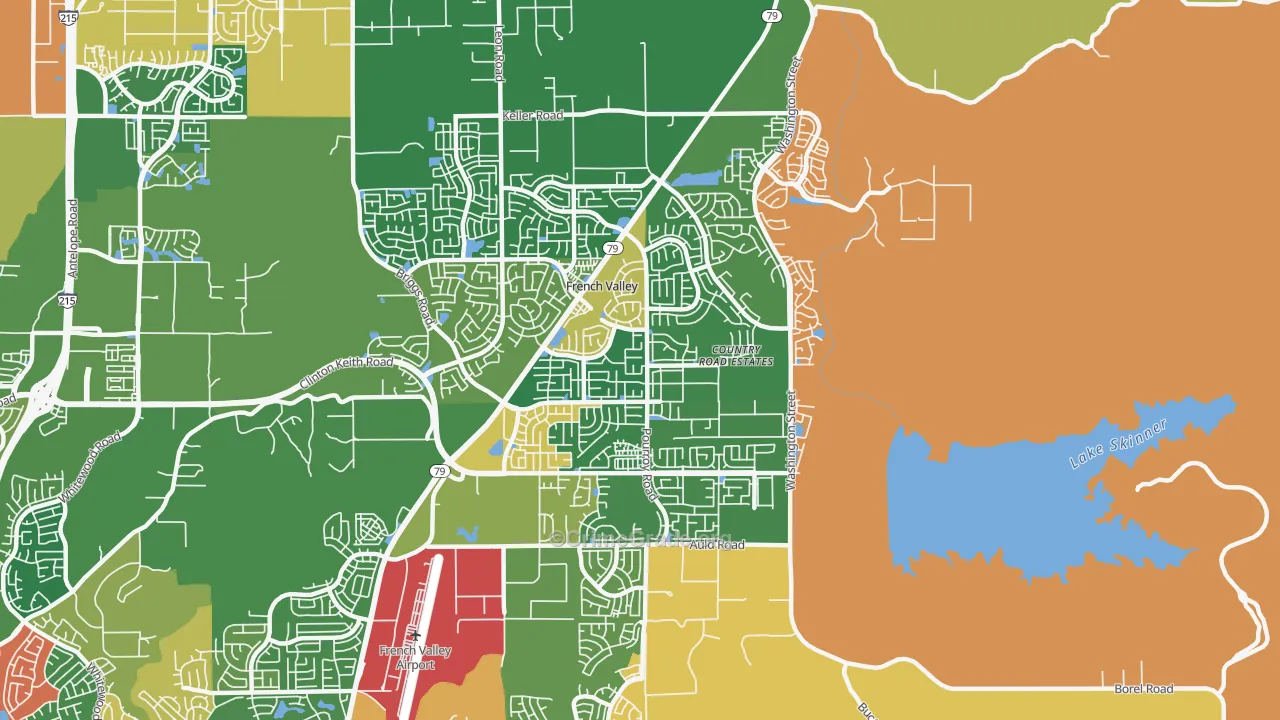 French Valley, CA Map of Theft Rates