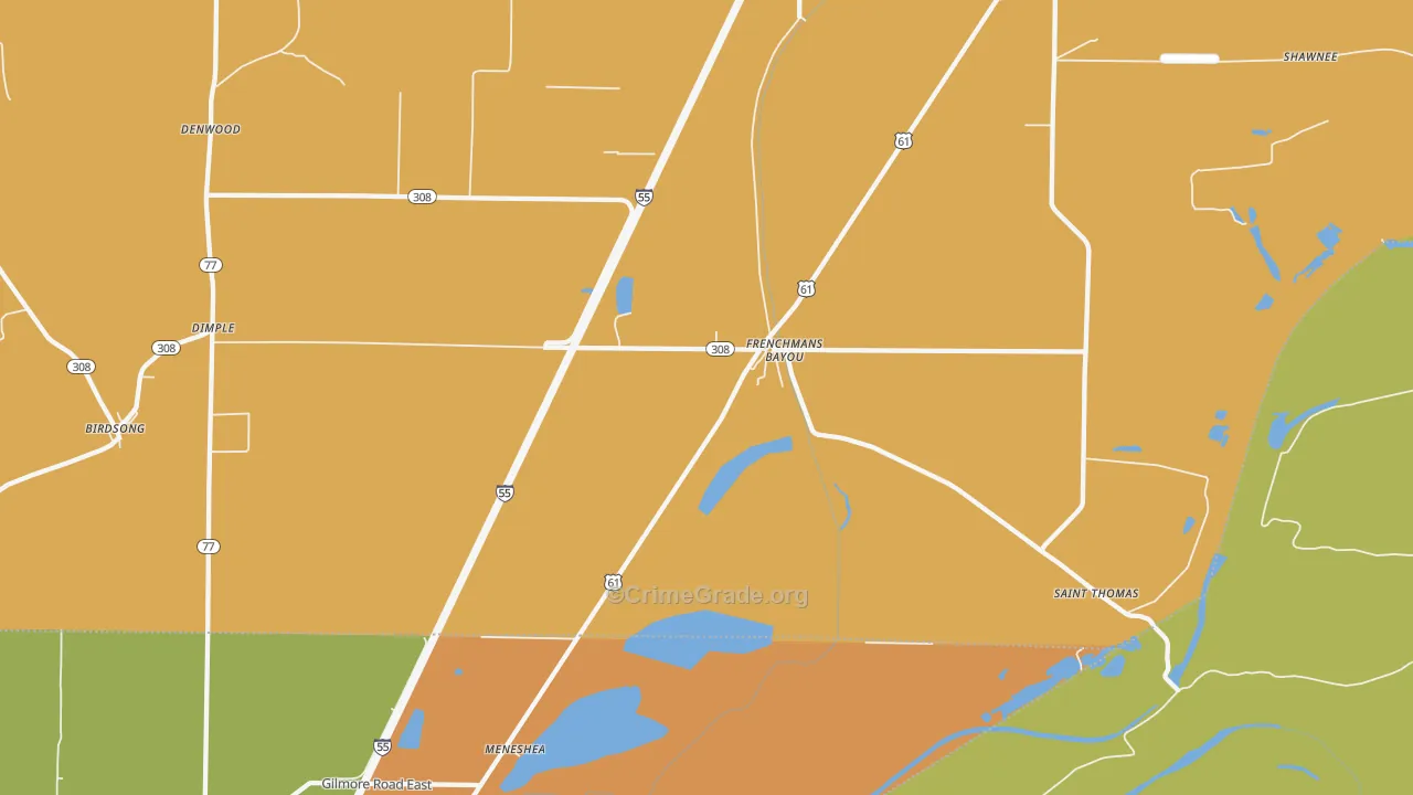 Frenchmans Bayou, AR Map of Theft Rates