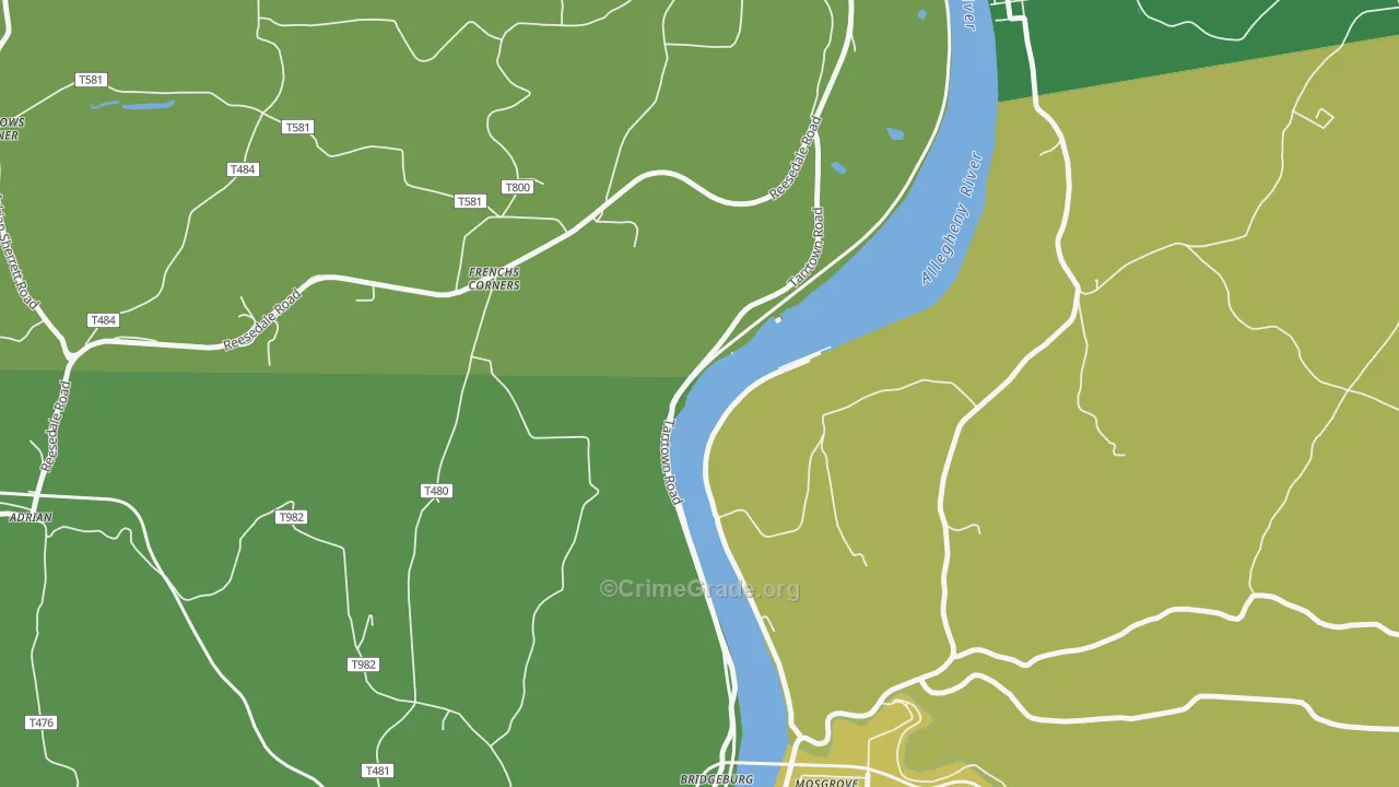 Frenchs Corners, PA Map of Theft Rates