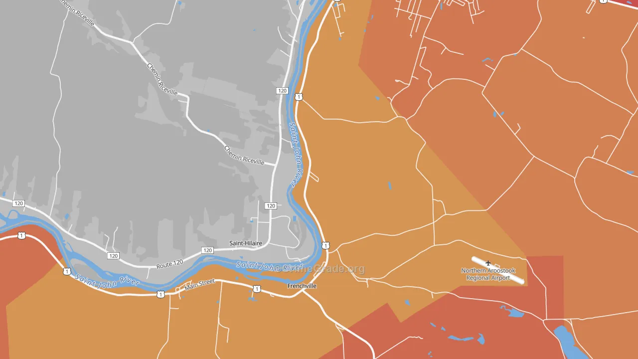 Frenchville, ME Map of Theft Rates