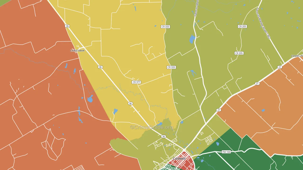Frenstat, TX Map of Theft Rates