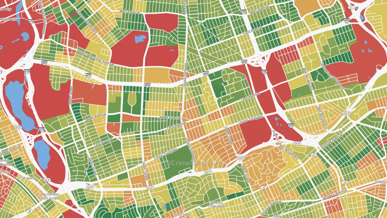 Fresh Meadows, Queens, NY Map of Theft Rates