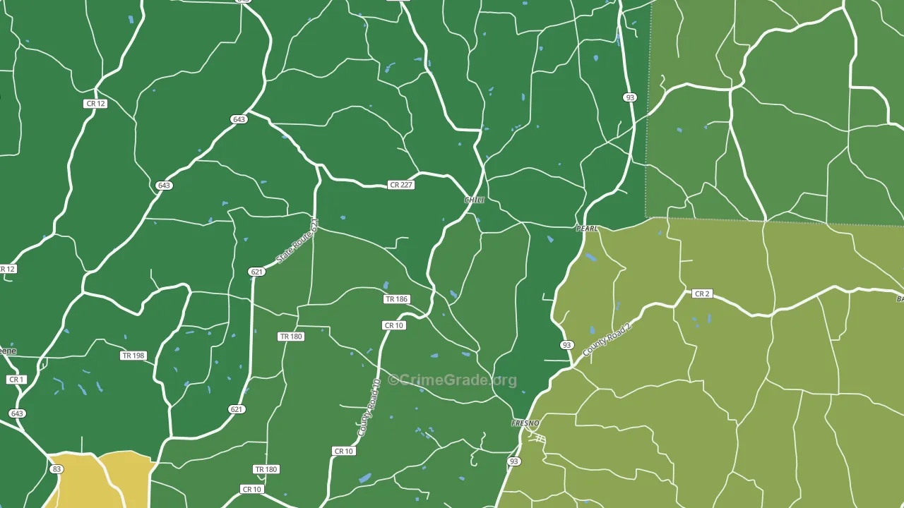 Fresno, OH Map of Theft Rates