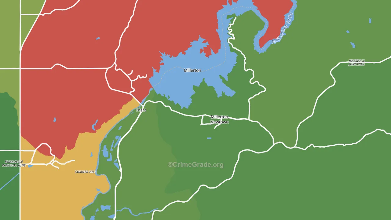 Friant, CA Map of Theft Rates