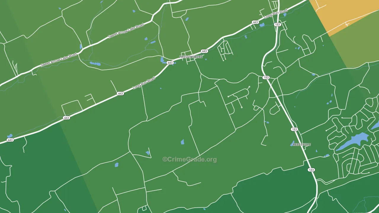 Friedensburg, PA Map of Theft Rates