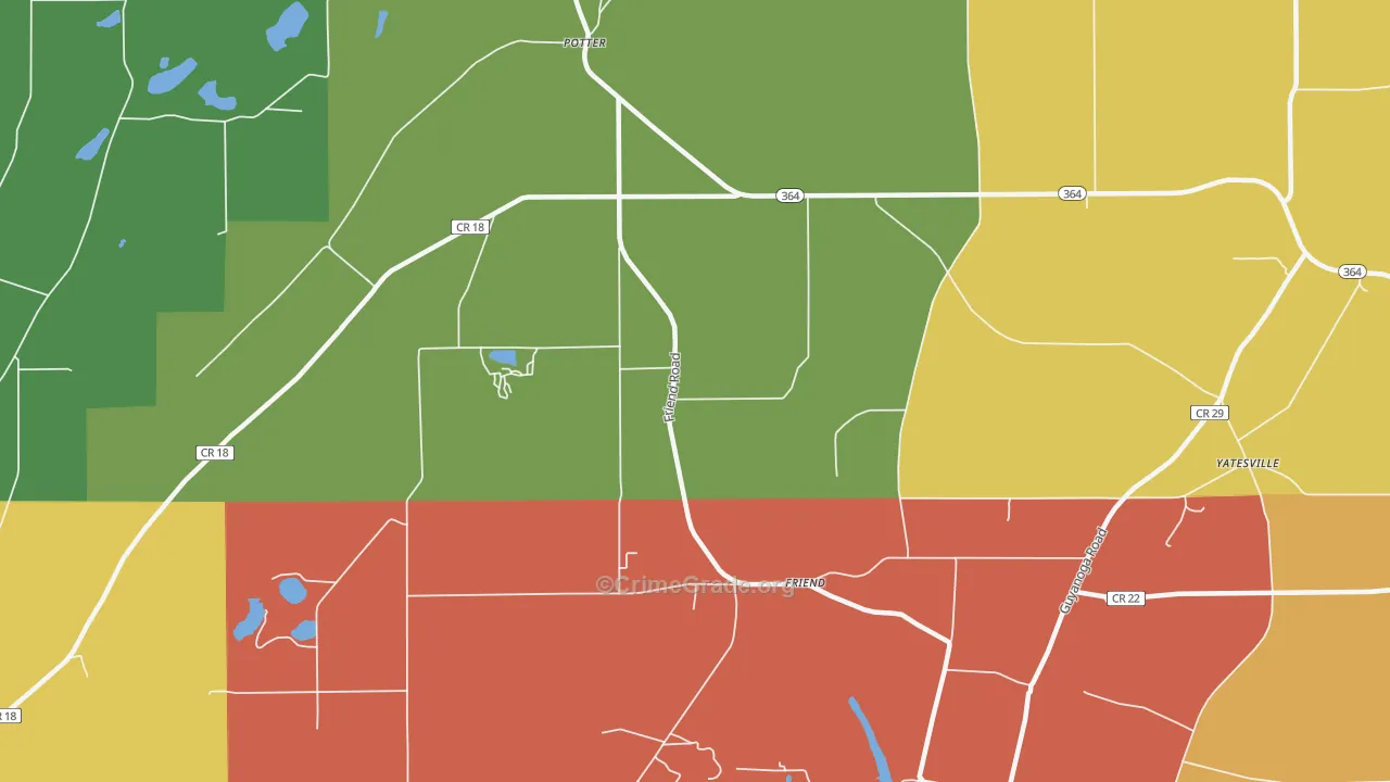 Friend, NY Map of Theft Rates