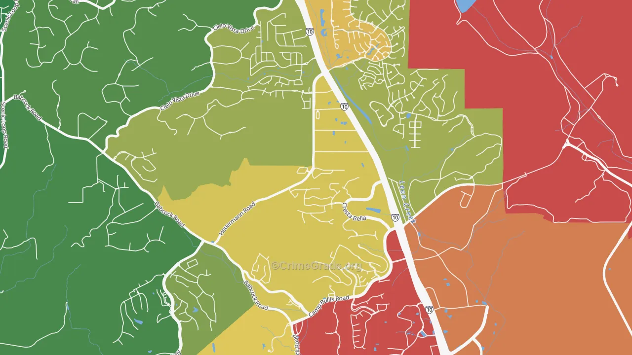 Friends of Friedrich Wilderness Park, San Antonio, TX Map of Theft Rates