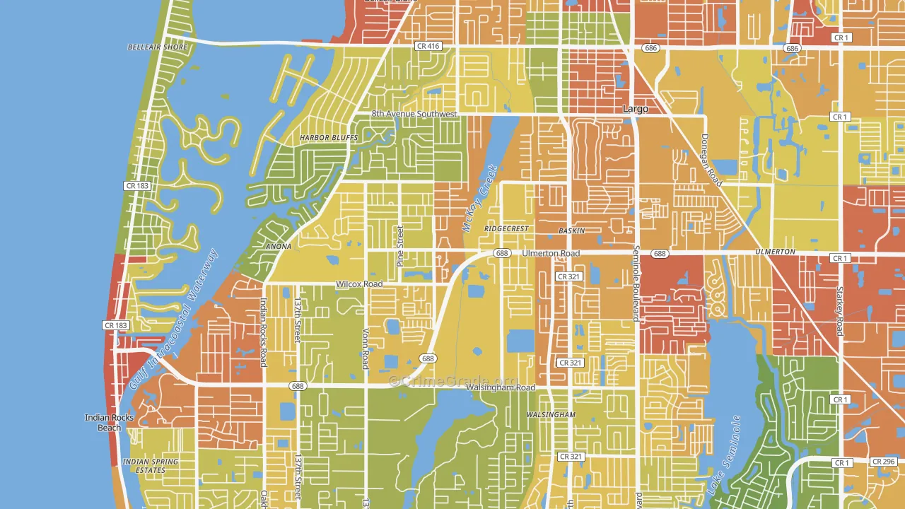 Friends of Ridgecrest, Largo, FL Map of Theft Rates