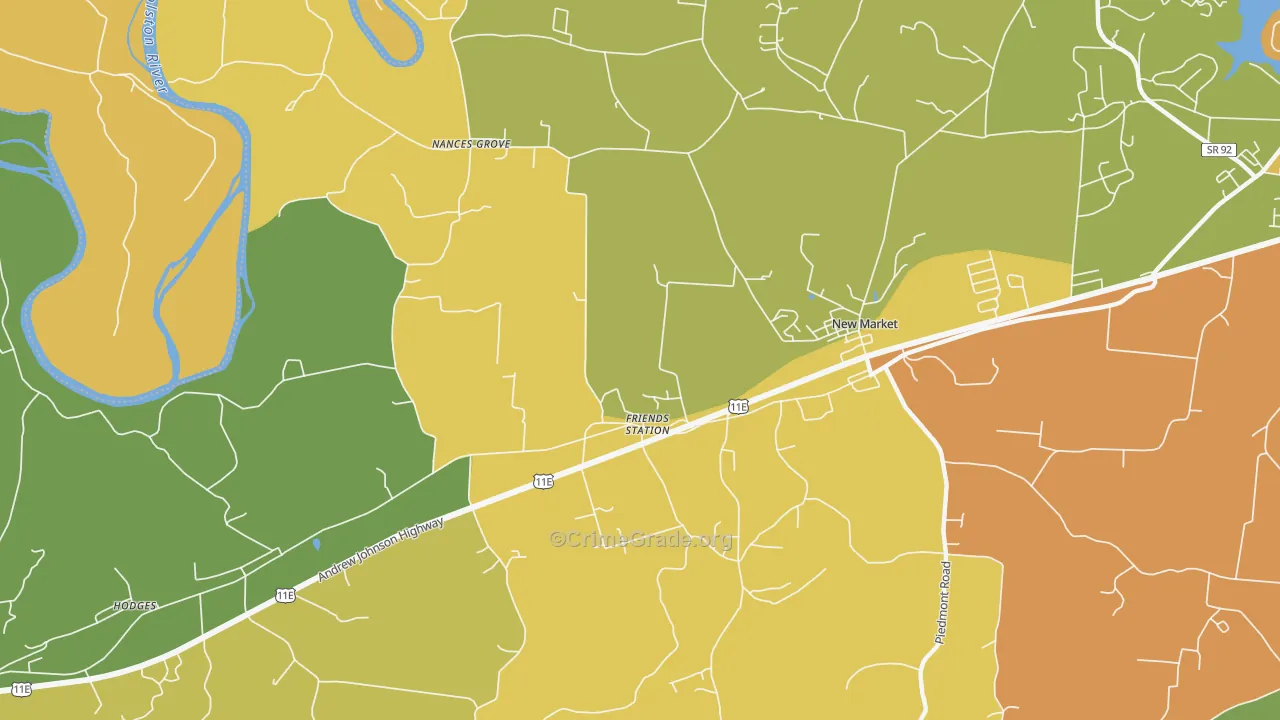 Friends Station, TN Map of Theft Rates