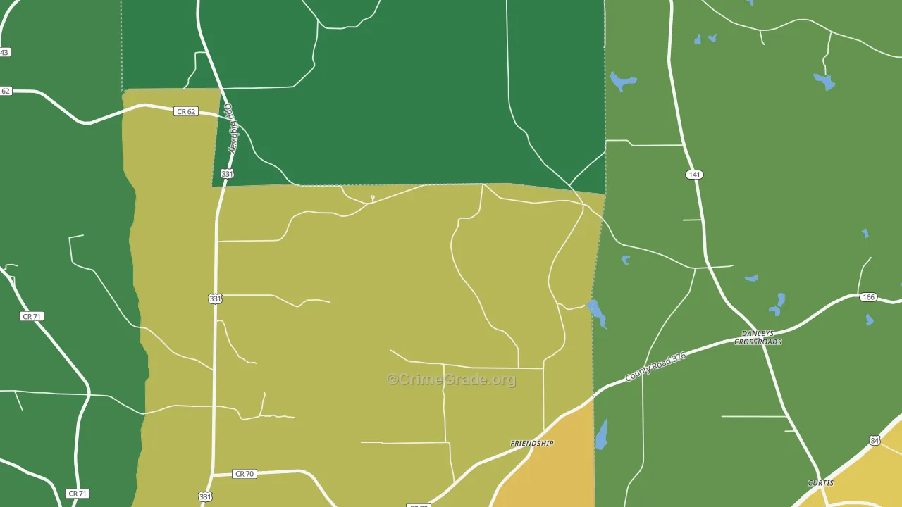 Friendship, AL Map of Theft Rates