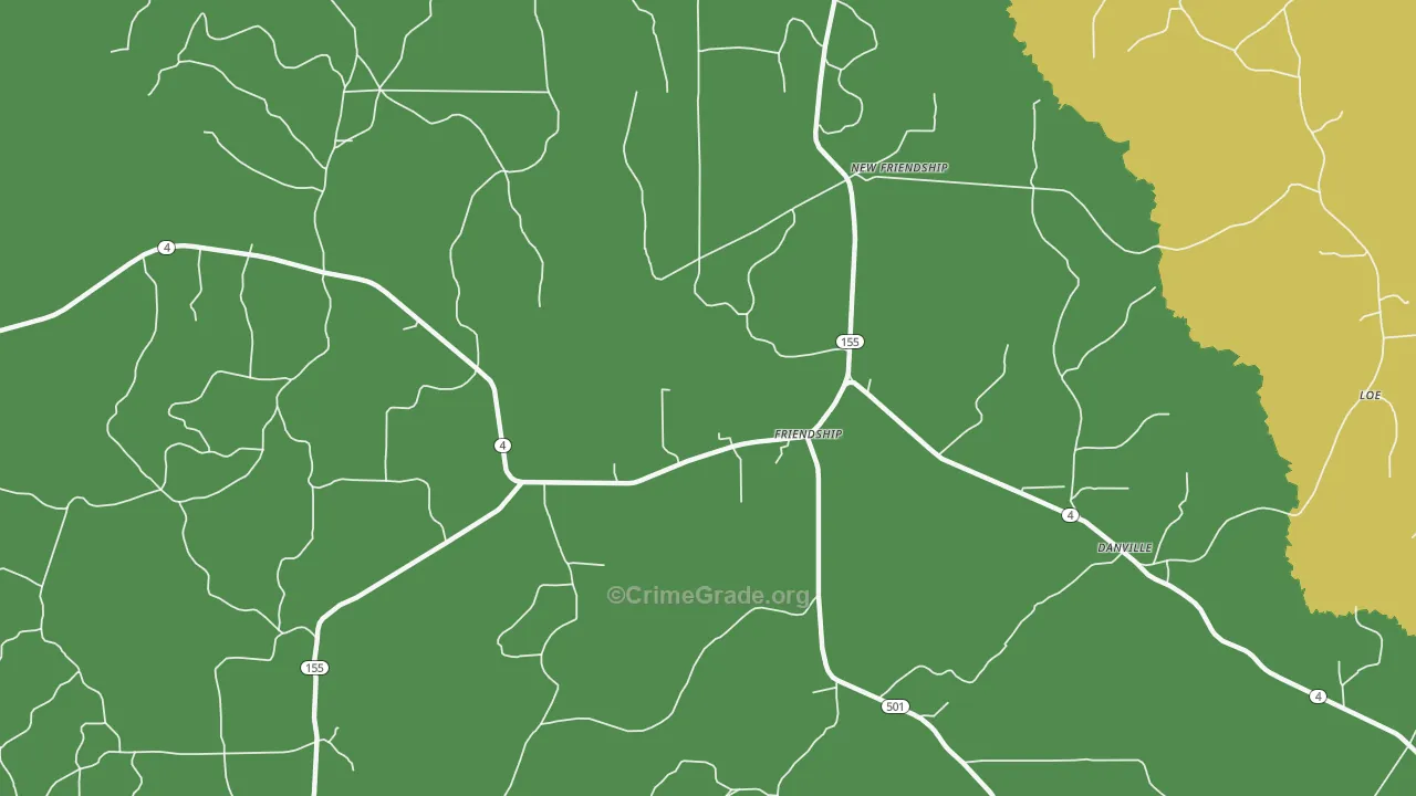 Friendship, LA Map of Theft Rates
