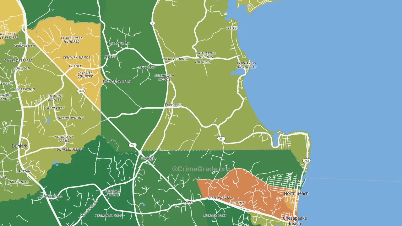 Friendship, MD Map of Theft Rates