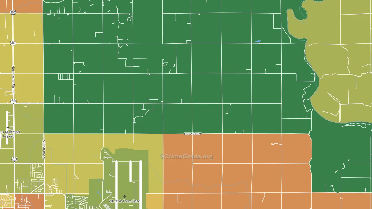 Friendship, OK Map of Theft Rates