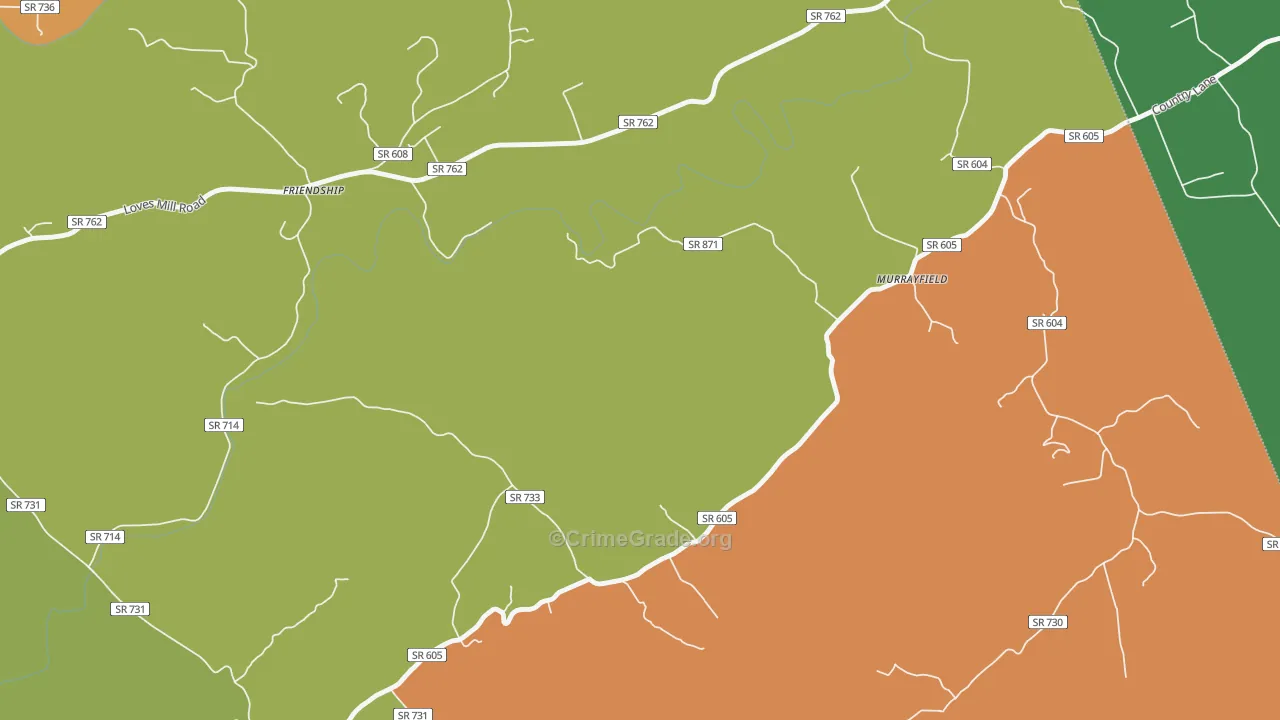 Friendship, VA Map of Theft Rates