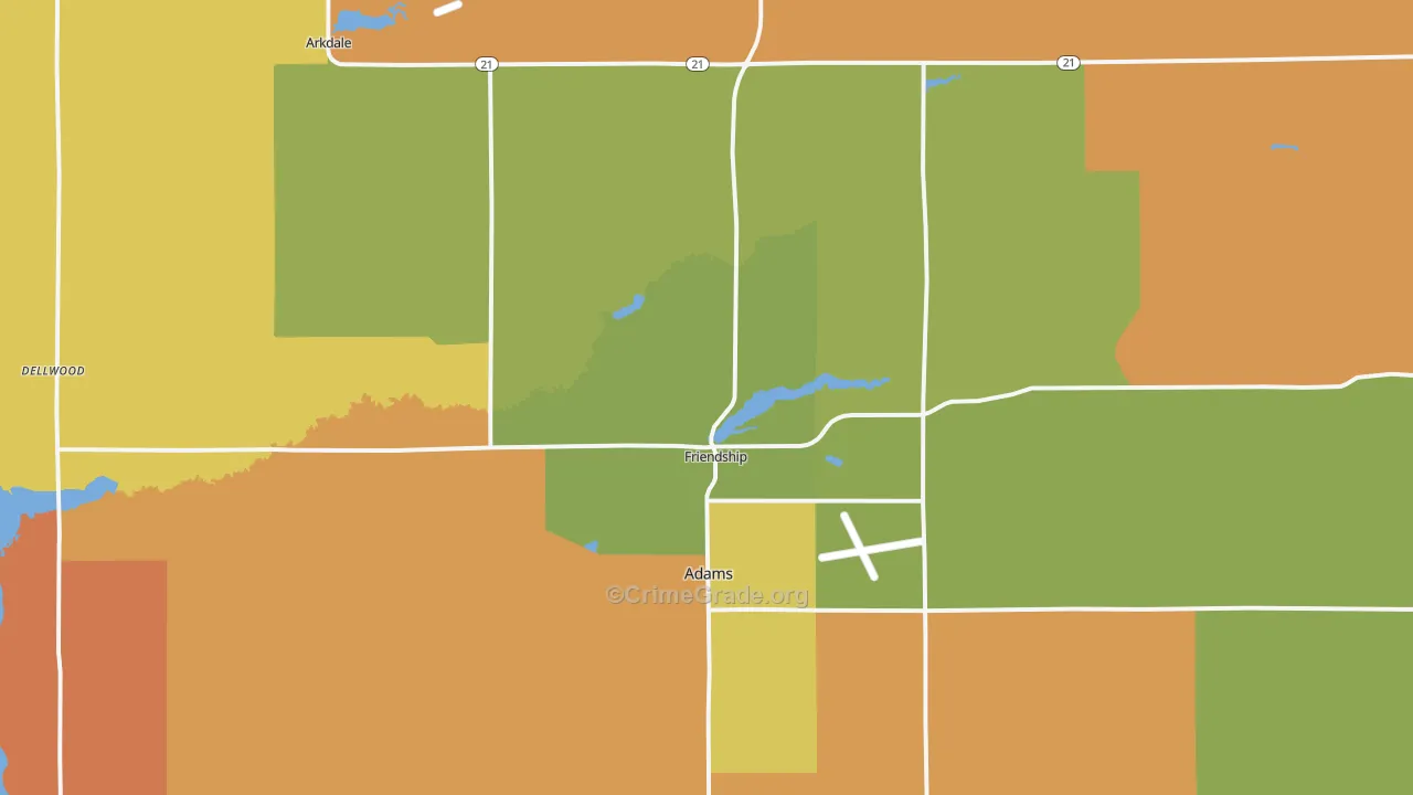 Friendship, WI Map of Theft Rates