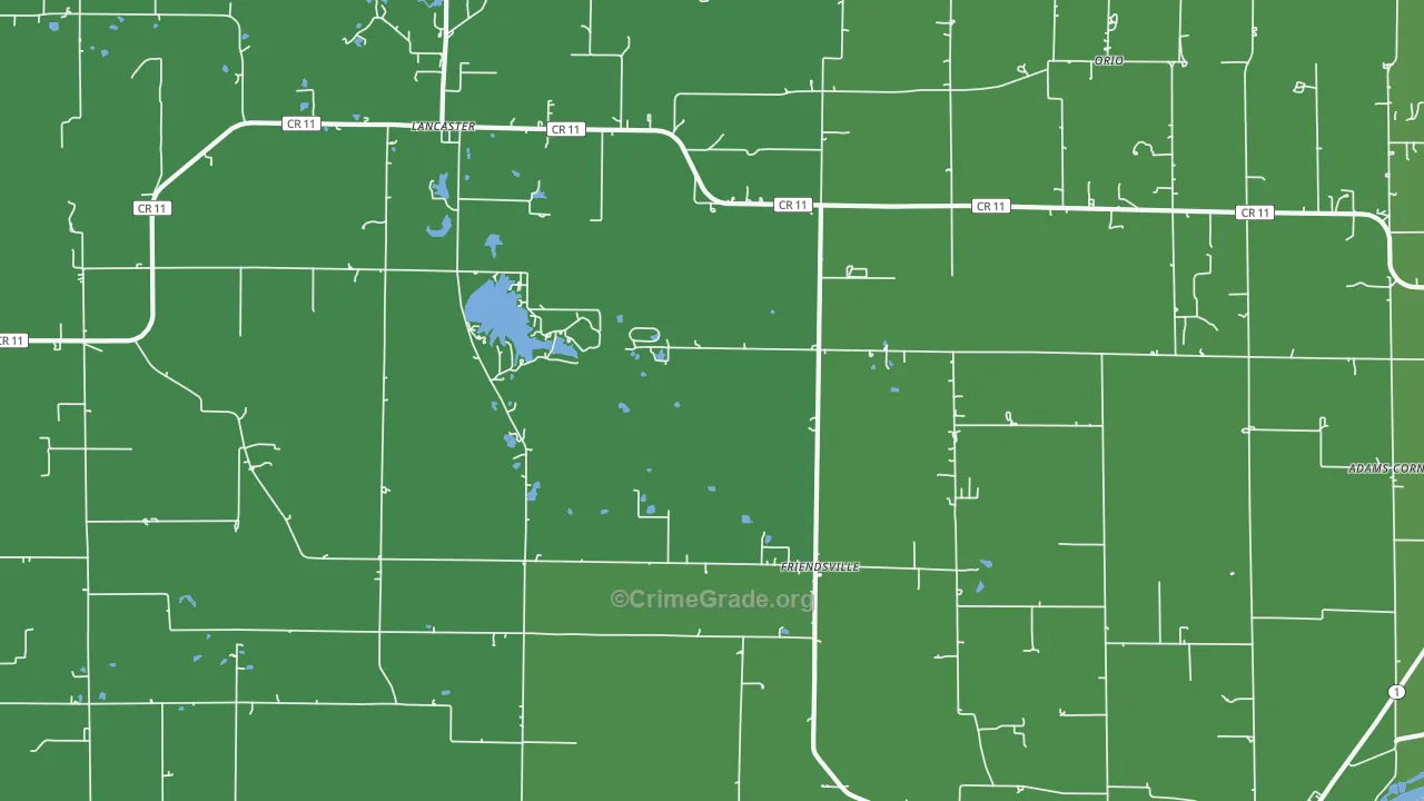 Friendsville, IL Map of Theft Rates