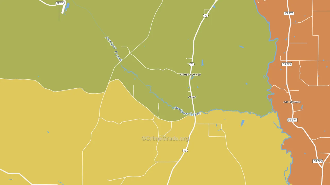 Frink, FL Map of Theft Rates