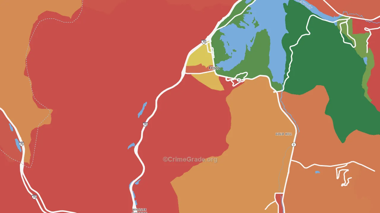Frisco, CO Map of Theft Rates