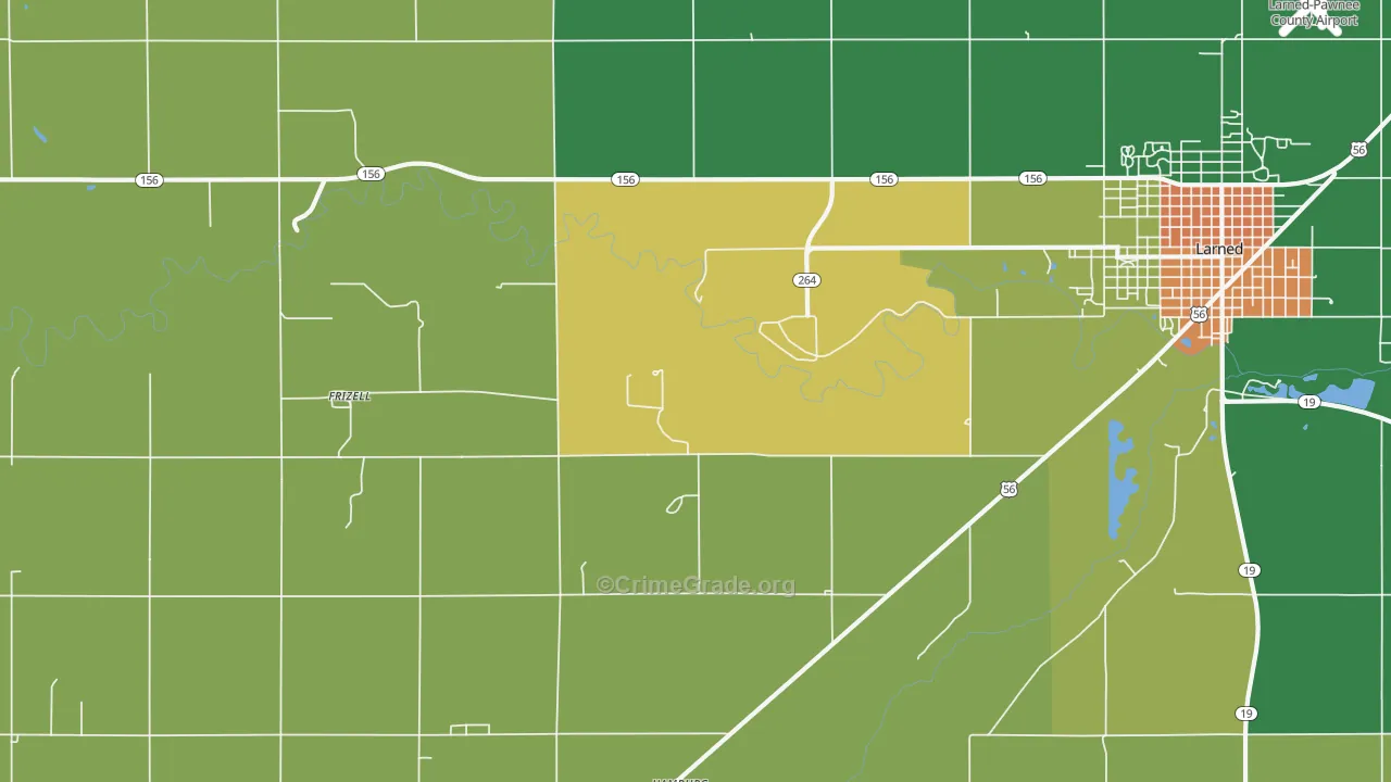 Frizell, KS Map of Theft Rates