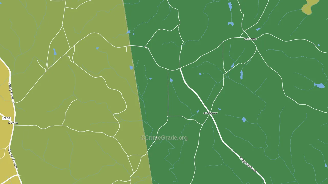 Frolona, GA Map of Theft Rates