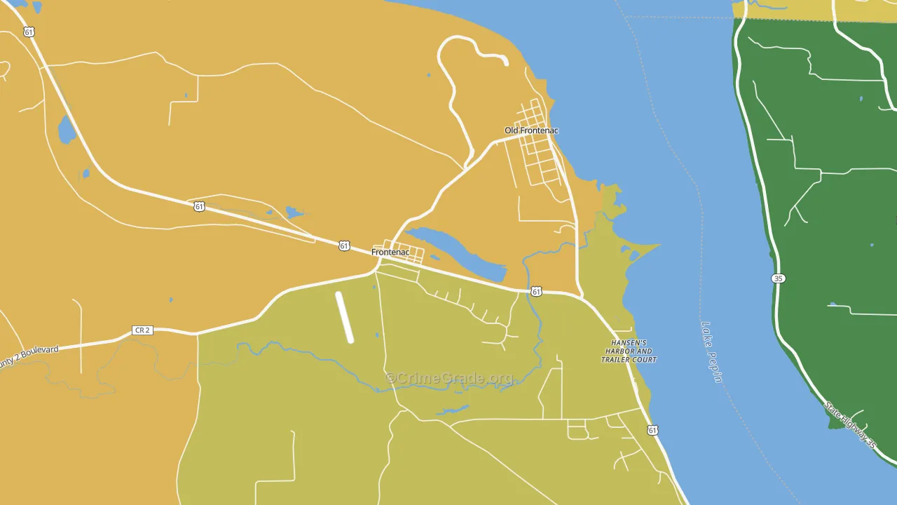 Frontenac, MN Map of Theft Rates
