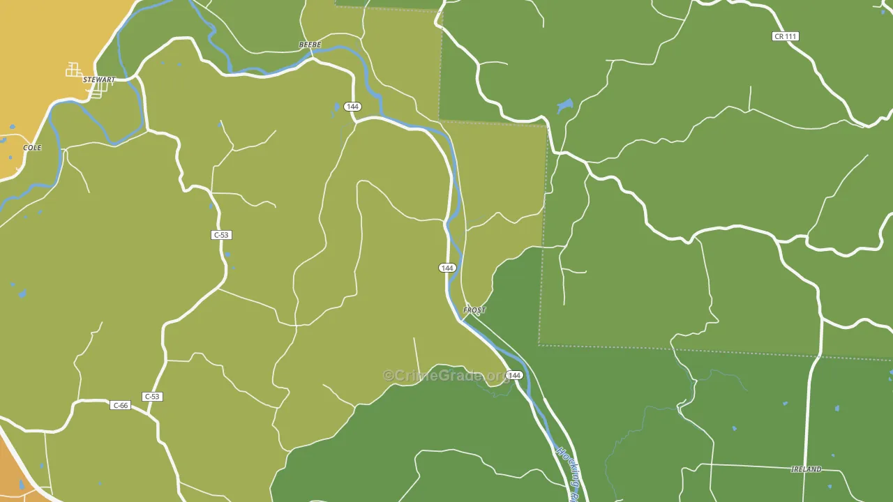 Frost, OH Map of Theft Rates