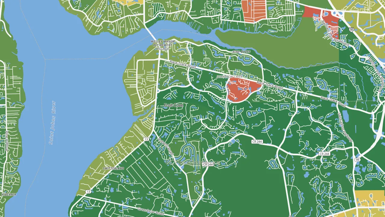 Fruit Cove, FL Map of Theft Rates